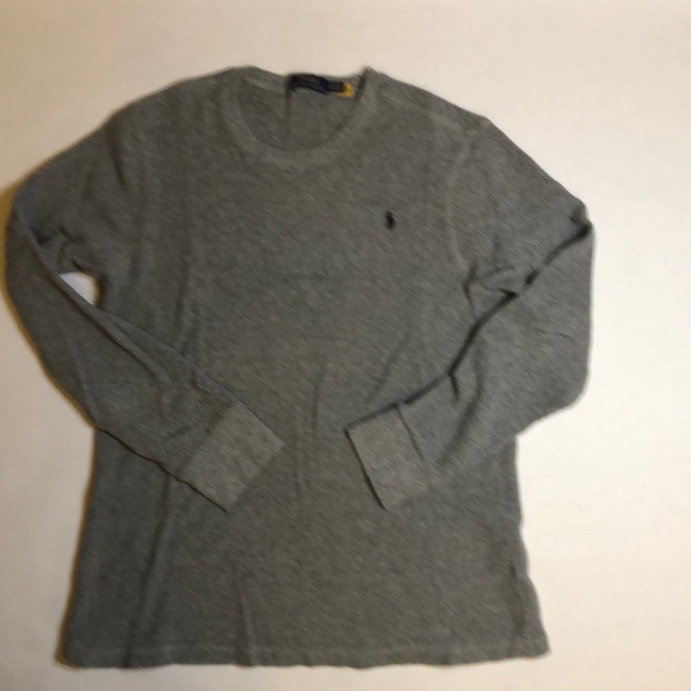 Polo Long Sleeve Thermal T Grey